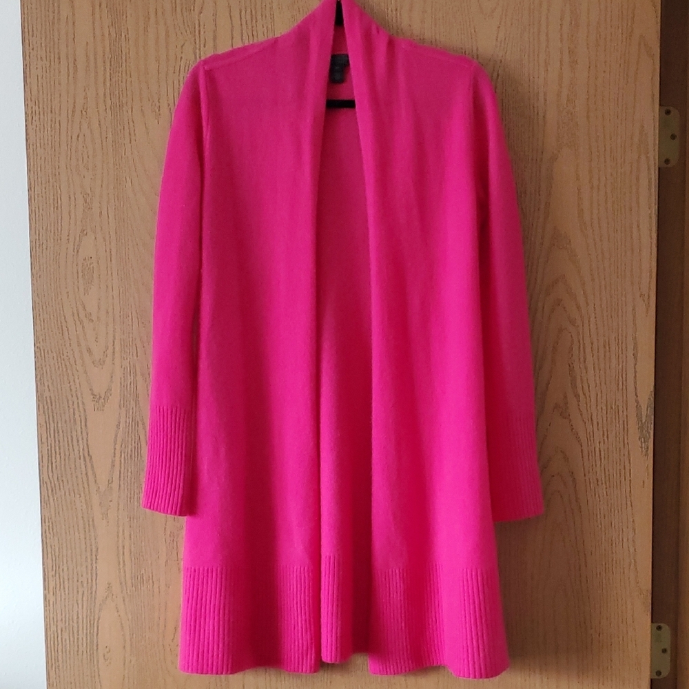Saks Fifth Avenue Pink Long Open Front Cardigan